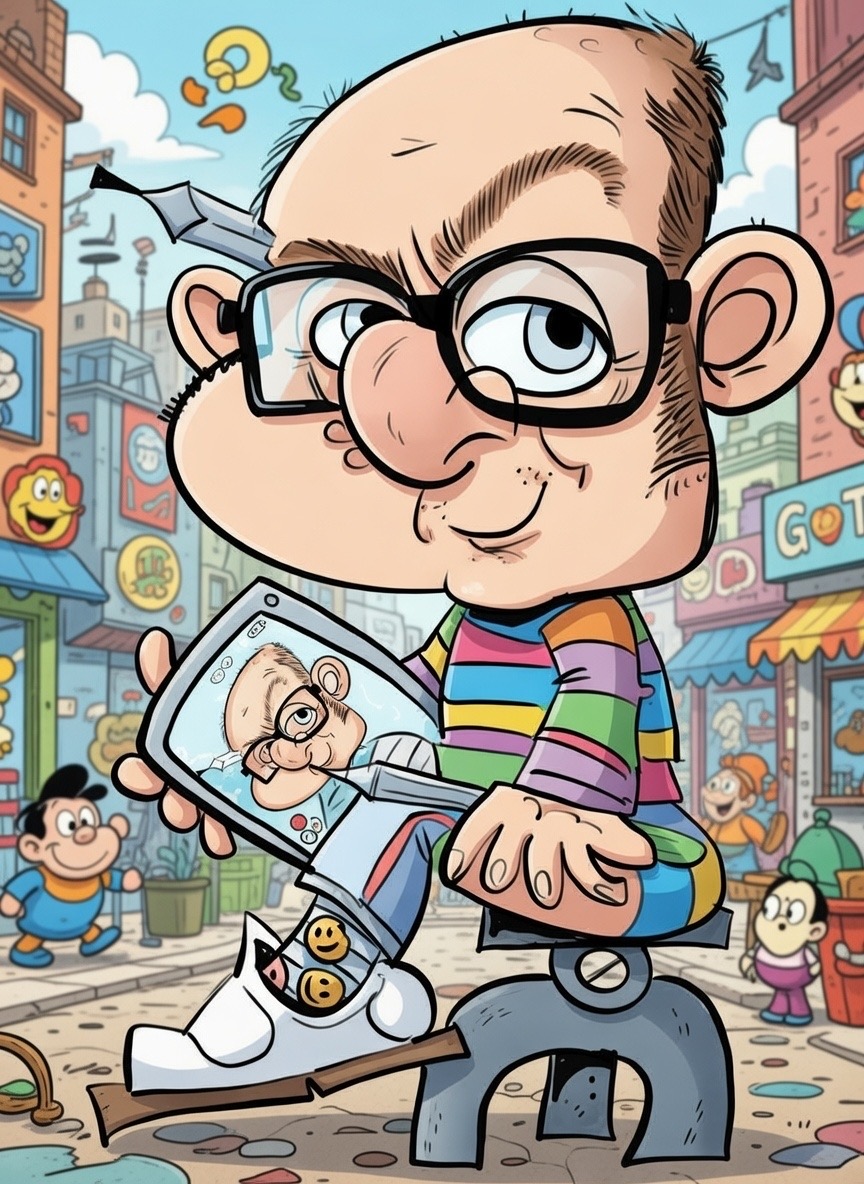 Was bedeutet bei dir „KI-veredelte iPad-Karikatur“?