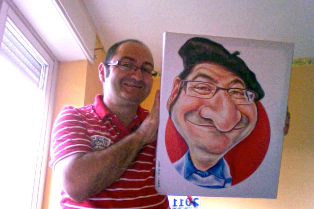 Karikatur auf Leinwand