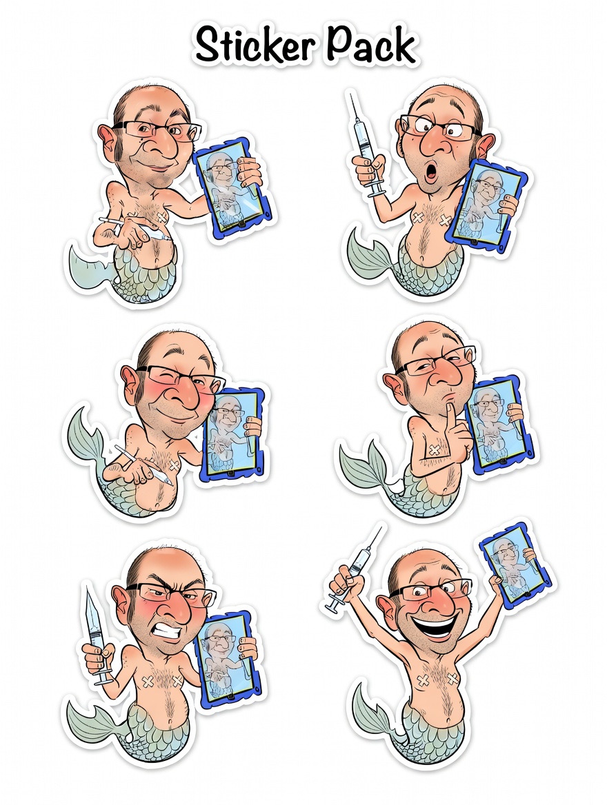 Characterposen Merman Erolart- meerjungfraumann erol