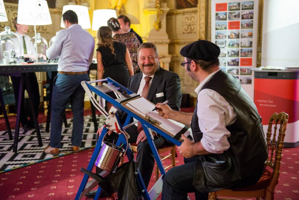 Live Karikaturen auf Messen und Firmenevents