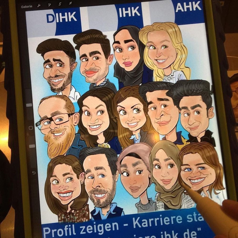 Karikaturen von einer Messe in Köln für die DIHK