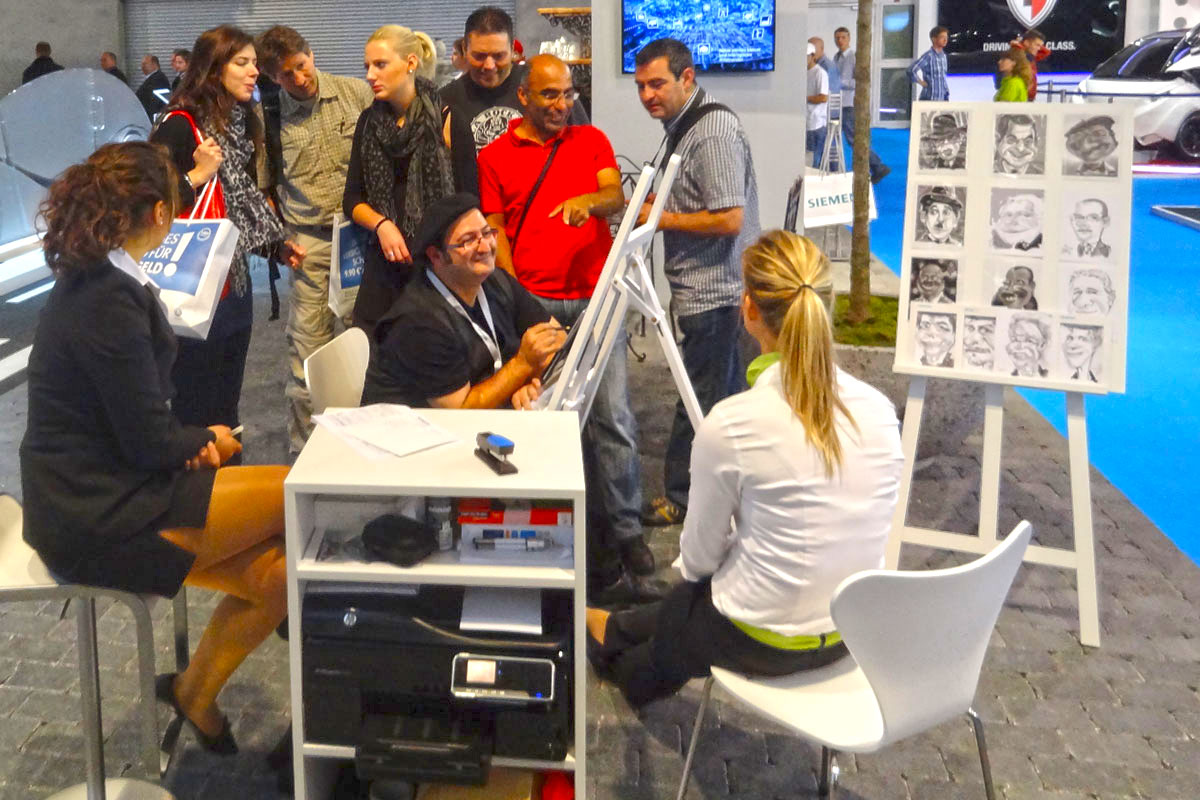 Messe Frankfurt Karikaturist für Siemens IAA