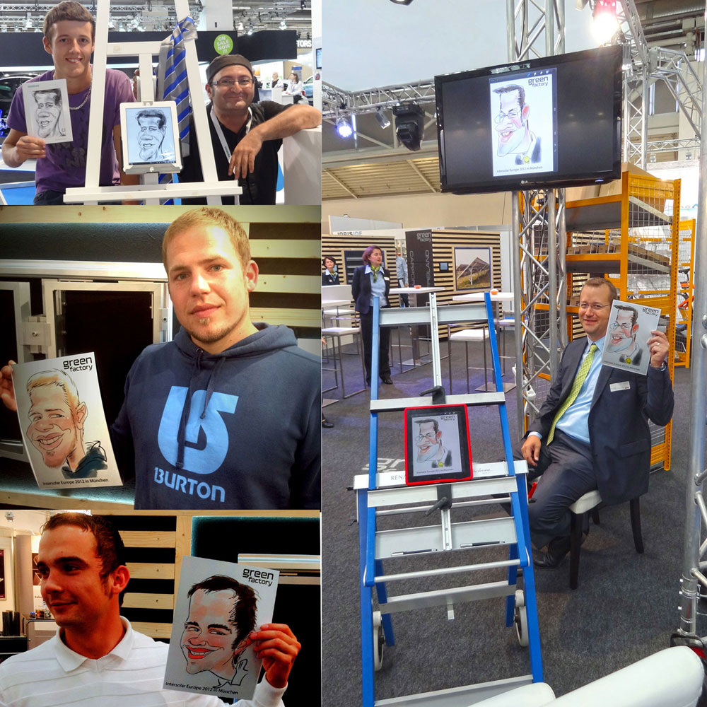İPad Karikaturen u.A. auf der Inter Solar Messe in München
