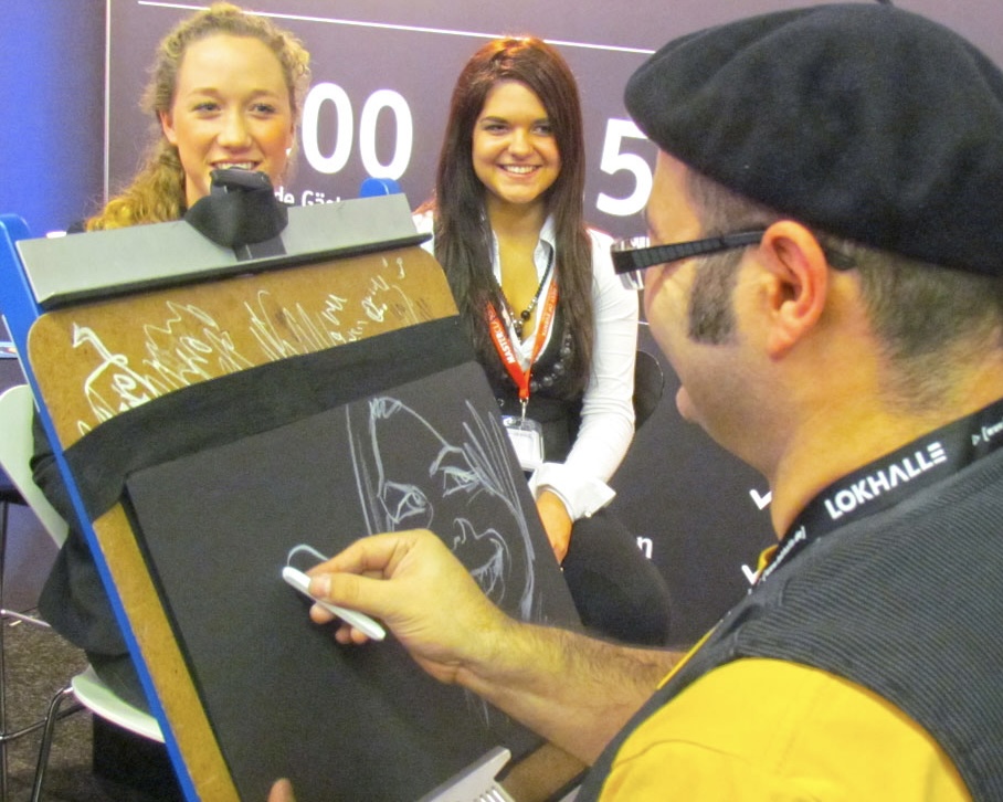 Live Karikaturen auf Messen und Firmenevents